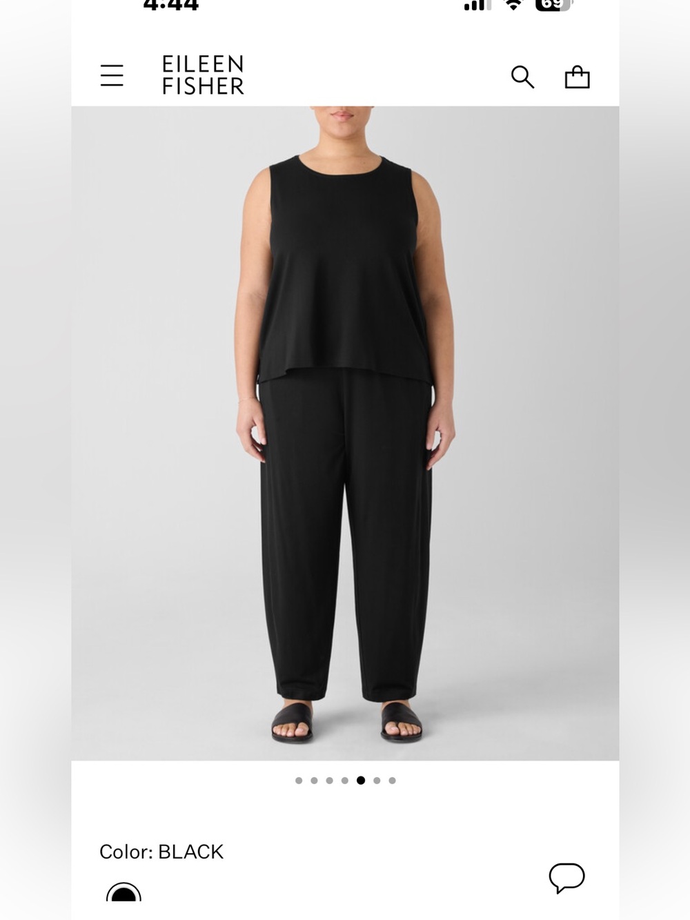 Eileen Fisher Black Pull On Pants